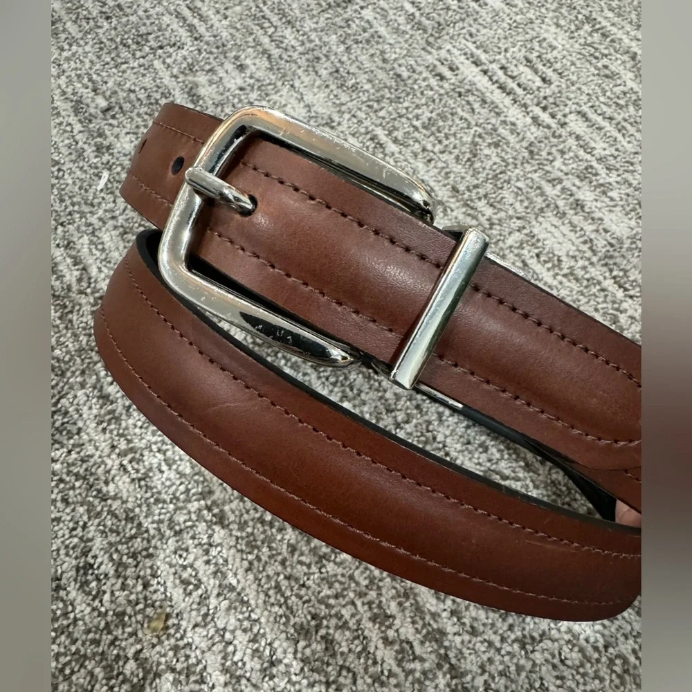 NEW Genuine Leather Reversible Belt Brown Black Men’s‎ Size 44